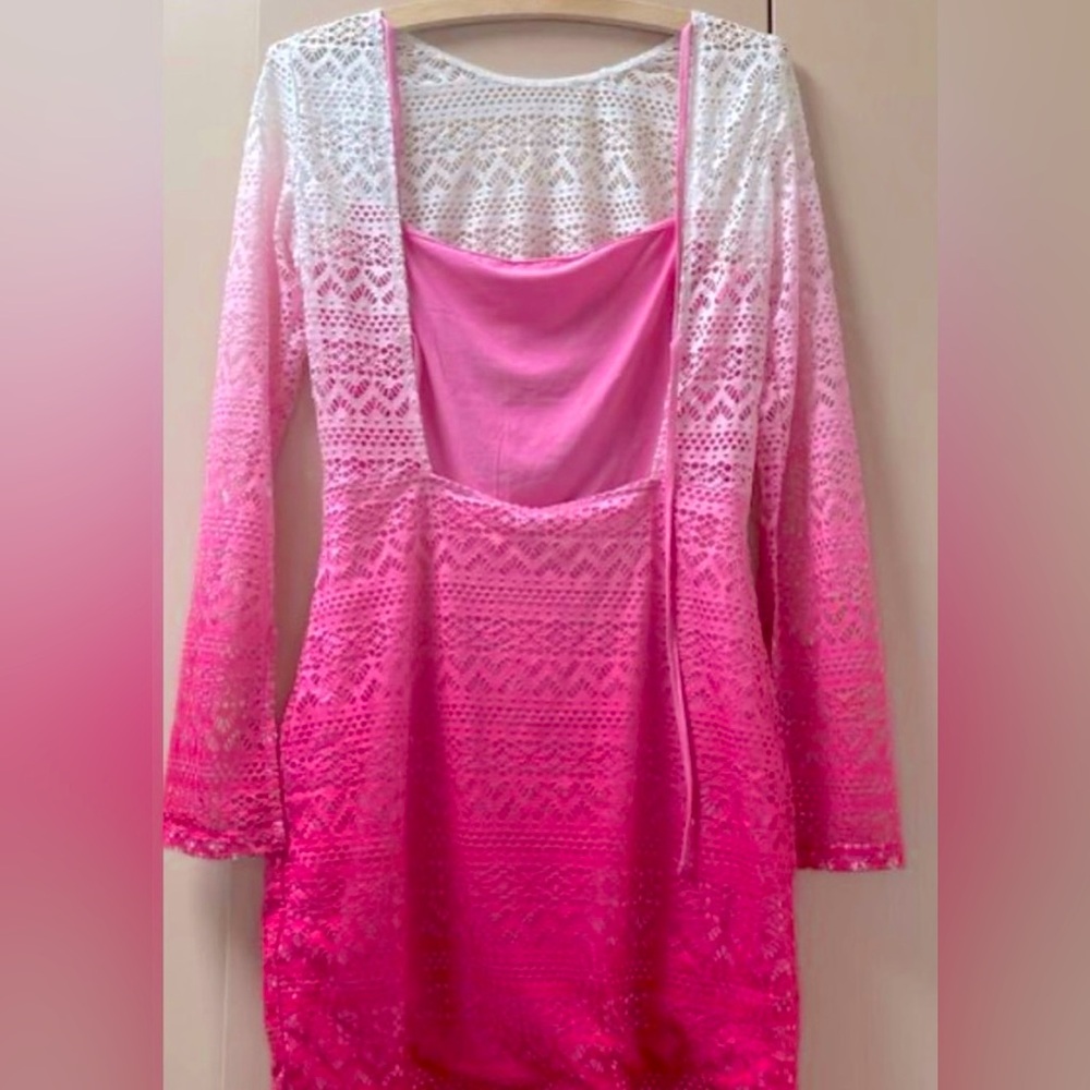 H&M Pink lace dress, casual or beach wear, size M never worn, new without tags - Picture 5 of 6